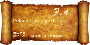 Pokorni Asztrid névjegykártya
